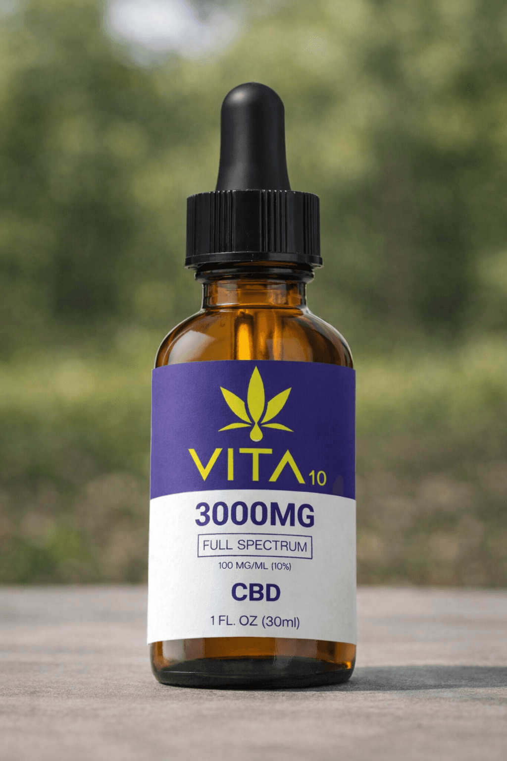 Bottle of VITA10 3000 mg Full Spectrum CBD Oil - 30 mL